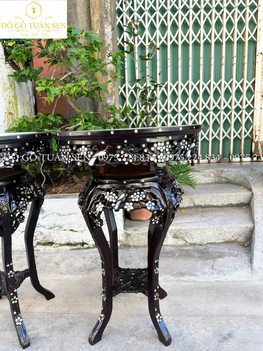Thông tin kích thước đôn váy mai gỗ gụ Vo1